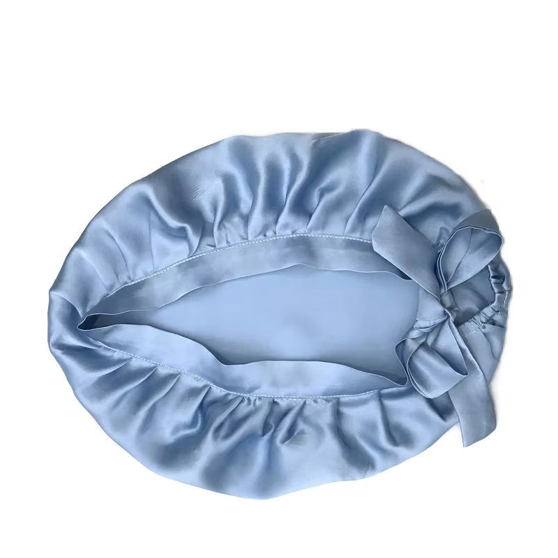 Hot Selling Woman Natural Silk Sleeping Cap Lightweight Breathable Help Sleeping Adult Night Protection Hair Adjustable Cap