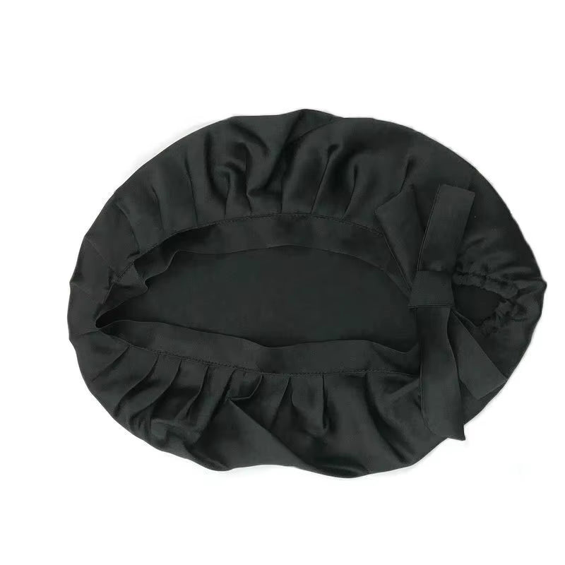 Hot Selling Woman Natural Silk Sleeping Cap Lightweight Breathable Help Sleeping Adult Night Protection Hair Adjustable Cap
