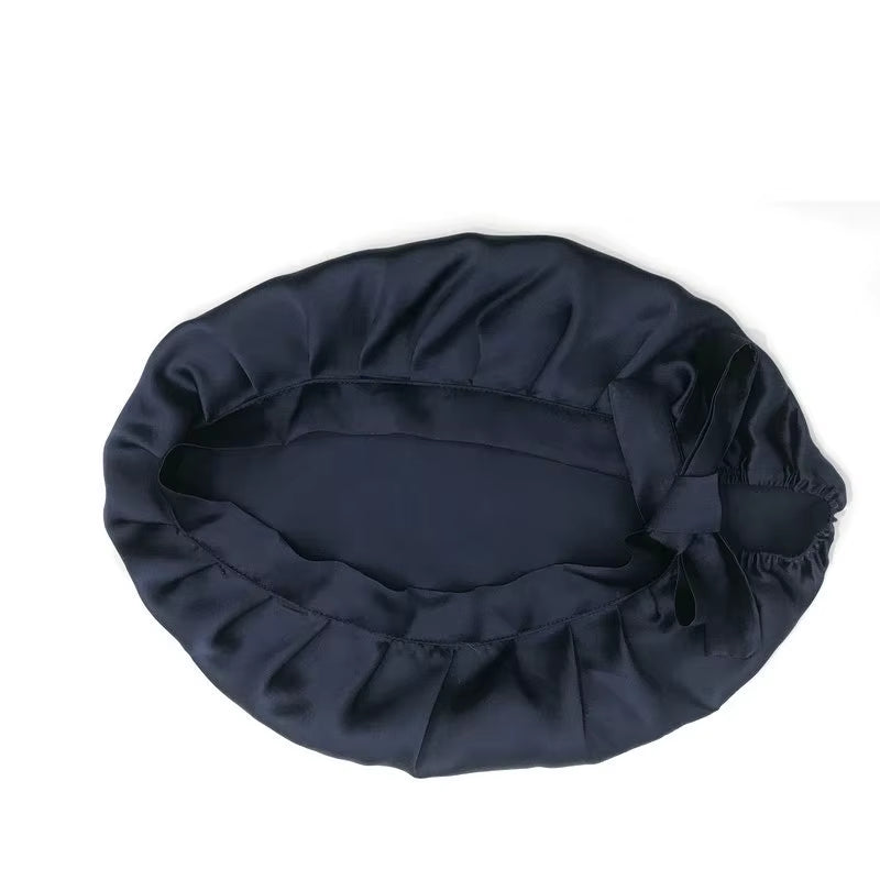 Hot Selling Woman Natural Silk Sleeping Cap Lightweight Breathable Help Sleeping Adult Night Protection Hair Adjustable Cap
