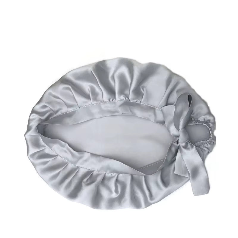 Hot Selling Woman Natural Silk Sleeping Cap Lightweight Breathable Help Sleeping Adult Night Protection Hair Adjustable Cap