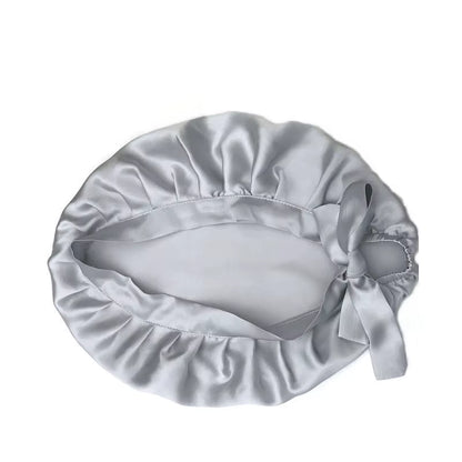 Hot Selling Woman Natural Silk Sleeping Cap Lightweight Breathable Help Sleeping Adult Night Protection Hair Adjustable Cap